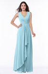 ColsBM Melody Aqua Glamorous A-line Sleeveless Zipper Chiffon Floor Length Plus Size Bridesmaid Dresses