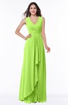 ColsBM Melody Bright Green Glamorous A-line Sleeveless Zipper Chiffon Floor Length Plus Size Bridesmaid Dresses