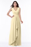ColsBM Melody Cornhusk Glamorous A-line Sleeveless Zipper Chiffon Floor Length Plus Size Bridesmaid Dresses