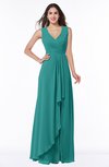 ColsBM Melody Emerald Green Glamorous A-line Sleeveless Zipper Chiffon Floor Length Plus Size Bridesmaid Dresses