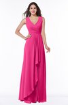 ColsBM Melody Fandango Pink Glamorous A-line Sleeveless Zipper Chiffon Floor Length Plus Size Bridesmaid Dresses