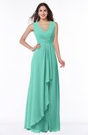 ColsBM Melody Mint Green Glamorous A-line Sleeveless Zipper Chiffon Floor Length Plus Size Bridesmaid Dresses