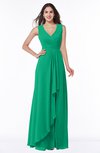 ColsBM Melody Pepper Green Glamorous A-line Sleeveless Zipper Chiffon Floor Length Plus Size Bridesmaid Dresses