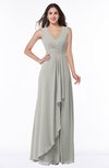 ColsBM Melody Platinum Glamorous A-line Sleeveless Zipper Chiffon Floor Length Plus Size Bridesmaid Dresses