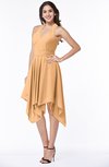 ColsBM Delaney Apricot Cute A-line Sleeveless Zip up Chiffon Tea Length Plus Size Bridesmaid Dresses