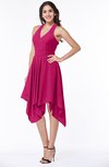 ColsBM Delaney Beetroot Purple Cute A-line Sleeveless Zip up Chiffon Tea Length Plus Size Bridesmaid Dresses