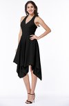 ColsBM Delaney Black Cute A-line Sleeveless Zip up Chiffon Tea Length Plus Size Bridesmaid Dresses