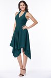 ColsBM Delaney Blue Green Cute A-line Sleeveless Zip up Chiffon Tea Length Plus Size Bridesmaid Dresses