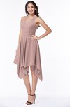 ColsBM Delaney Bridal Rose Cute A-line Sleeveless Zip up Chiffon Tea Length Plus Size Bridesmaid Dresses