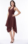ColsBM Delaney Burgundy Cute A-line Sleeveless Zip up Chiffon Tea Length Plus Size Bridesmaid Dresses