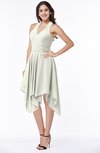 ColsBM Delaney Cream Cute A-line Sleeveless Zip up Chiffon Tea Length Plus Size Bridesmaid Dresses