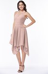 ColsBM Delaney Dusty Rose Cute A-line Sleeveless Zip up Chiffon Tea Length Plus Size Bridesmaid Dresses