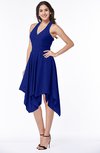 ColsBM Delaney Electric Blue Cute A-line Sleeveless Zip up Chiffon Tea Length Plus Size Bridesmaid Dresses
