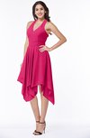 ColsBM Delaney Fuschia Cute A-line Sleeveless Zip up Chiffon Tea Length Plus Size Bridesmaid Dresses
