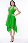 ColsBM Delaney Jasmine Green Cute A-line Sleeveless Zip up Chiffon Tea Length Plus Size Bridesmaid Dresses