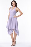 ColsBM Delaney Light Purple Cute A-line Sleeveless Zip up Chiffon Tea Length Plus Size Bridesmaid Dresses