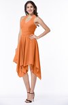 ColsBM Delaney Mango Cute A-line Sleeveless Zip up Chiffon Tea Length Plus Size Bridesmaid Dresses