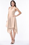 ColsBM Delaney Peach Puree Cute A-line Sleeveless Zip up Chiffon Tea Length Plus Size Bridesmaid Dresses
