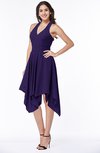 ColsBM Delaney Royal Purple Cute A-line Sleeveless Zip up Chiffon Tea Length Plus Size Bridesmaid Dresses