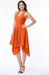 ColsBM Delaney Tangerine Cute A-line Sleeveless Zip up Chiffon Tea Length Plus Size Bridesmaid Dresses