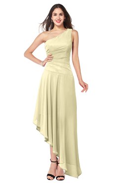 ColsBM Angela Anise Flower Simple A-line One Shoulder Half Backless Ruching Plus Size Bridesmaid Dresses