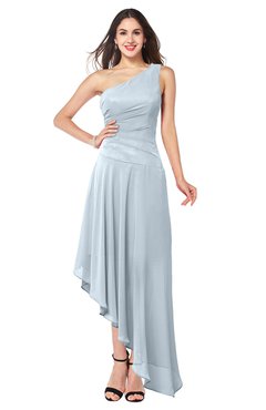 ColsBM Angela Illusion Blue Simple A-line One Shoulder Half Backless Ruching Plus Size Bridesmaid Dresses