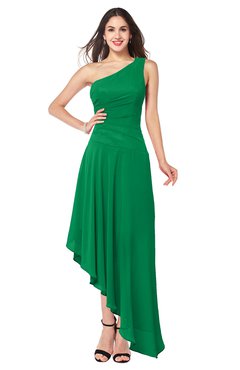 ColsBM Angela Jelly Bean Simple A-line One Shoulder Half Backless Ruching Plus Size Bridesmaid Dresses