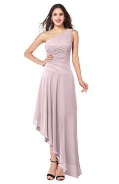 ColsBM Angela Pale Lilac Simple A-line One Shoulder Half Backless Ruching Plus Size Bridesmaid Dresses