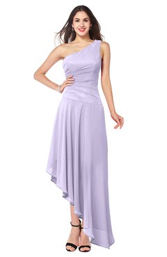 ColsBM Angela Pastel Lilac Simple A-line One Shoulder Half Backless Ruching Plus Size Bridesmaid Dresses
