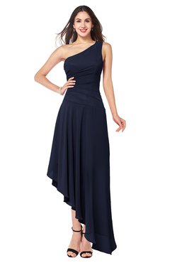 ColsBM Angela Peacoat Simple A-line One Shoulder Half Backless Ruching Plus Size Bridesmaid Dresses