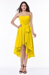ColsBM Raina Yellow Plain A-line Sweetheart Sleeveless Zip up Chiffon Plus Size Bridesmaid Dresses