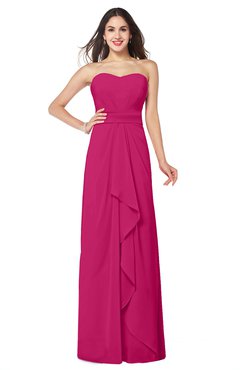 ColsBM Angelina Beetroot Purple Cute A-line Sleeveless Zip up Chiffon Sash Plus Size Bridesmaid Dresses