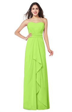 ColsBM Angelina Bright Green Cute A-line Sleeveless Zip up Chiffon Sash Plus Size Bridesmaid Dresses