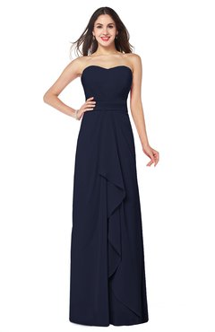 ColsBM Angelina Dark Sapphire Cute A-line Sleeveless Zip up Chiffon Sash Plus Size Bridesmaid Dresses
