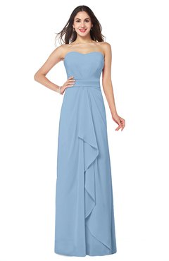 ColsBM Angelina Dusty Blue Cute A-line Sleeveless Zip up Chiffon Sash Plus Size Bridesmaid Dresses