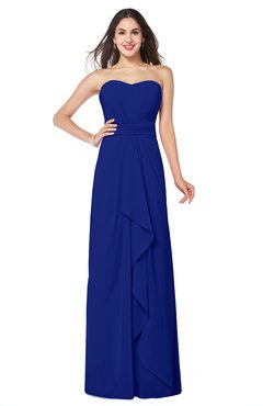 ColsBM Angelina Electric Blue Cute A-line Sleeveless Zip up Chiffon Sash Plus Size Bridesmaid Dresses
