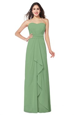 ColsBM Angelina Fair Green Cute A-line Sleeveless Zip up Chiffon Sash Plus Size Bridesmaid Dresses