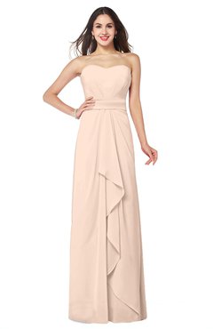 ColsBM Angelina Fresh Salmon Cute A-line Sleeveless Zip up Chiffon Sash Plus Size Bridesmaid Dresses