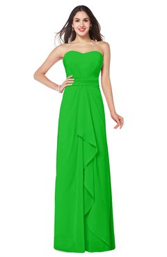 ColsBM Angelina Jasmine Green Cute A-line Sleeveless Zip up Chiffon Sash Plus Size Bridesmaid Dresses
