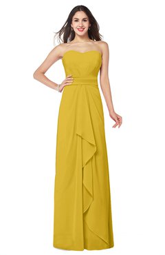 ColsBM Angelina Lemon Curry Cute A-line Sleeveless Zip up Chiffon Sash Plus Size Bridesmaid Dresses