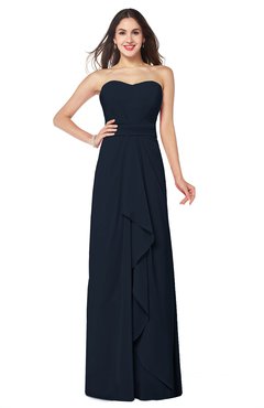 ColsBM Angelina Navy Blue Cute A-line Sleeveless Zip up Chiffon Sash Plus Size Bridesmaid Dresses