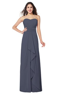 ColsBM Angelina Nightshadow Blue Cute A-line Sleeveless Zip up Chiffon Sash Plus Size Bridesmaid Dresses