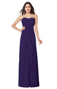 ColsBM Angelina Royal Purple Cute A-line Sleeveless Zip up Chiffon Sash Plus Size Bridesmaid Dresses