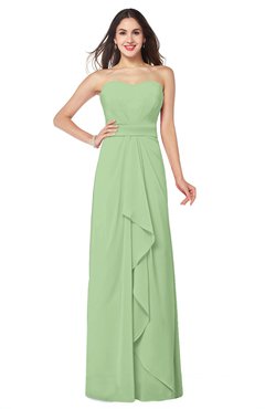 ColsBM Angelina Sage Green Cute A-line Sleeveless Zip up Chiffon Sash Plus Size Bridesmaid Dresses
