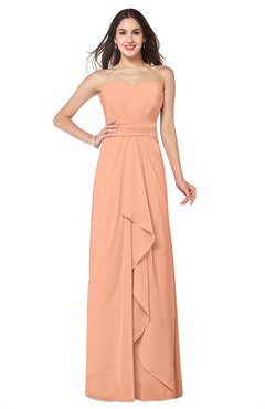 ColsBM Angelina Salmon Cute A-line Sleeveless Zip up Chiffon Sash Plus Size Bridesmaid Dresses