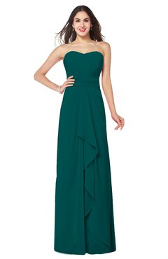 ColsBM Angelina Shaded Spruce Cute A-line Sleeveless Zip up Chiffon Sash Plus Size Bridesmaid Dresses