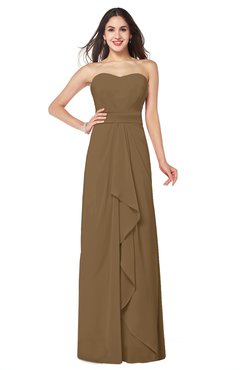 ColsBM Angelina Truffle Cute A-line Sleeveless Zip up Chiffon Sash Plus Size Bridesmaid Dresses