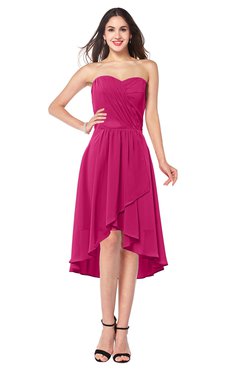 ColsBM Karina Beetroot Purple Elegant A-line Strapless Sleeveless Ruching Plus Size Bridesmaid Dresses