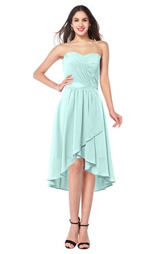 ColsBM Karina Blue Glass Elegant A-line Strapless Sleeveless Ruching Plus Size Bridesmaid Dresses