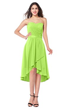 ColsBM Karina Bright Green Elegant A-line Strapless Sleeveless Ruching Plus Size Bridesmaid Dresses